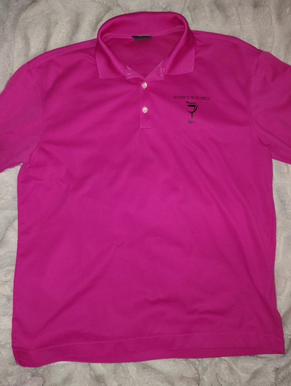 Nike Bright Fuchsia "Winey B's"  Polo Shirt